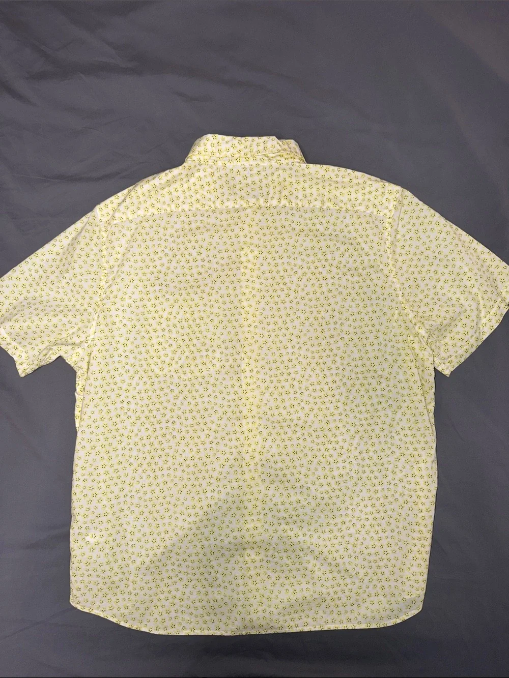 Banana Republic Yellow Floral Short-Sleeve Button-Down Shirt